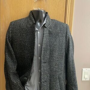 H&M Black and Gray Trench Coat with Classic Design